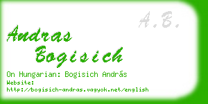andras bogisich business card