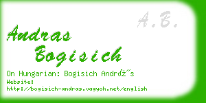 andras bogisich business card